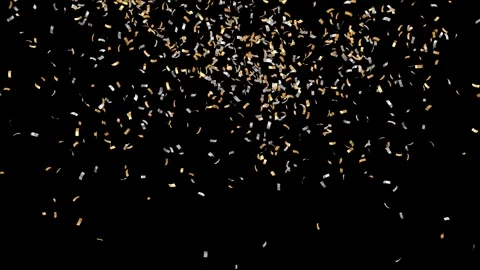 2 jets of confetti collide and explode into a rain of confetti which falls .. Video stock 267736843