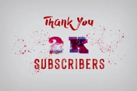 2 K subscribers celebration greeting banner with Colors Design Stock Illustration