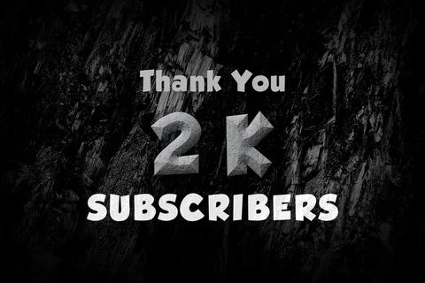 2 K subscribers celebration greeting banner with Stone Design Stock Illustration