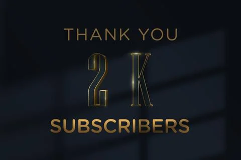 2 K subscribers celebration greeting banner with  Luxury GOLD Design Stock Illustration