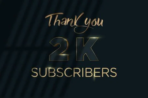 2 K subscribers celebration greeting banner with Luxury Design Stock Illustration