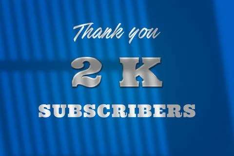 2 K subscribers celebration greeting banner with glass Design Stock Illustration