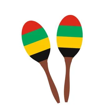 2 maracas flat icon Stock Illustration