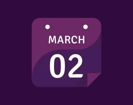 2 March, March 2 icon Single Day Calendar Vector illustration Stock Illustration