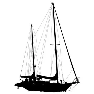 2-masted-schooner in silhouette Illustrazione stock
