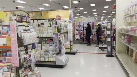 2 May 2024 Los Angeles, California - Walking Inside of Macys Mall Stock Footage 333357073