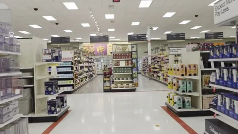 2 May 2024 Los Angeles, California - Walking Inside of Macys Mall Stock Footage 333357076
