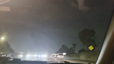 2 May 2024 Los Angeles, California - Driving Interstate Freeway Night Street Видео 341360131
