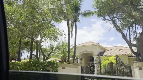 2 May 2024 Miami, Florida - Driving Downtown Miami Building Beach Street Stock Footage 333860598