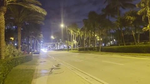 2 May 2024 Miami, Florida - Walking Downtown Night Evening Stock Footage 333862755