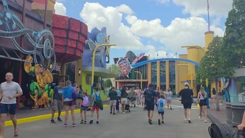 2 May 2024 Orlando, Florida - Walking Inside of Universal Studios Stock Footage 334941571