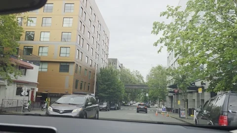 2 May 2024 Seattle, Washington - Driving Interstate Freeway Mountain Street Stock Footage 338408170