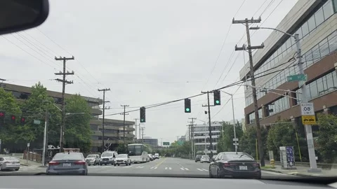 2 May 2024 Seattle, Washington - Driving Interstate Freeway Mountain Street Stock Footage 338408509