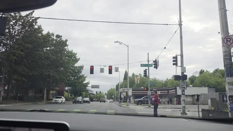 2 May 2024 Seattle, Washington - Driving Interstate Freeway Mountain Street Stock Footage 338424768