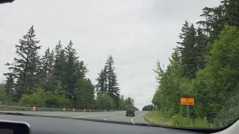 2 May 2024 Seattle, Washington - Driving Interstate Freeway Mountain Street Stock Footage 339089055