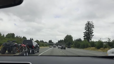2 May 2024 Seattle, Washington - Driving Interstate Freeway Mountain Street Stock Footage 339097399