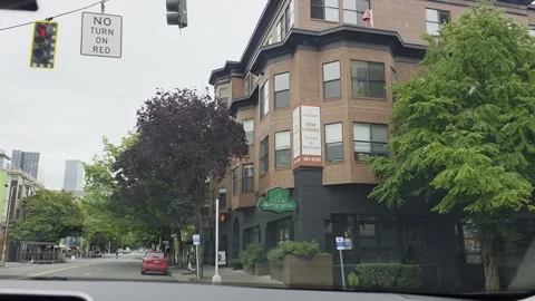2 May 2024 Seattle, Washington - Driving Interstate Freeway Mountain Street Stock Footage 339118487