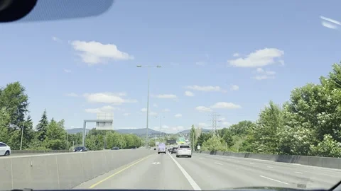 2 May 2024 Seattle, Washington - Driving Interstate Freeway Mountain Street Stock Footage 339118878