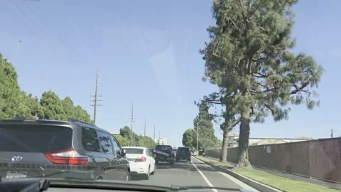 2 May 2026 Long Beach, California - Driving Interstate Freeway Mountain Street Stock Footage 345078041