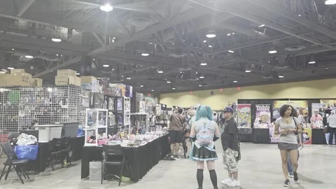 2 May 2026 Long Beach, California - Walking Comic Con Convention Stock Footage 345087016