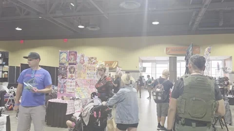 2 May 2026 Long Beach, California - Walking Comic Con Convention Stock Footage 345087224