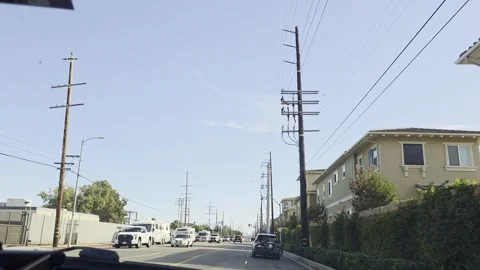 2 May 2026 Long Beach, California - Driving Interstate Freeway Mountain Street Stock Footage 345178821