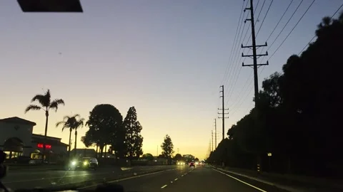 2 May 2026 Long Beach, California - Driving Interstate Freeway Mountain Street Stock Footage 345179084