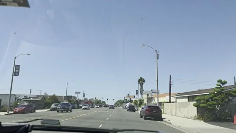 2 May 2026 Long Beach, California - Driving Interstate Freeway Mountain Street Stock Footage 345179238
