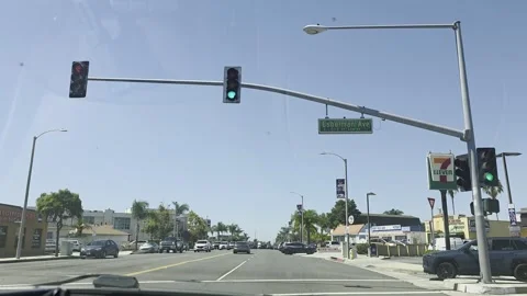2 May 2026 Long Beach, California - Driving Interstate Freeway Mountain Street Stock Footage 345179245