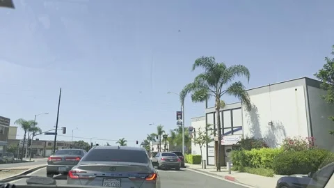 2 May 2026 Long Beach, California - Driving Interstate Freeway Mountain Street Stock Footage 345179249