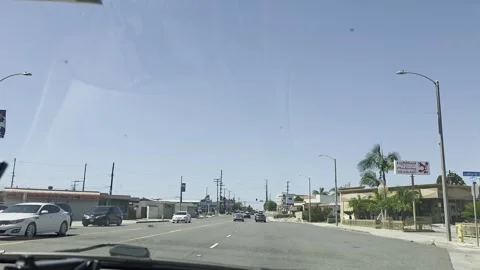 2 May 2026 Long Beach, California - Driving Interstate Freeway Mountain Street Stock Footage 345179262
