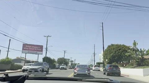2 May 2026 Long Beach, California - Driving Interstate Freeway Mountain Street Stock Footage 345179271