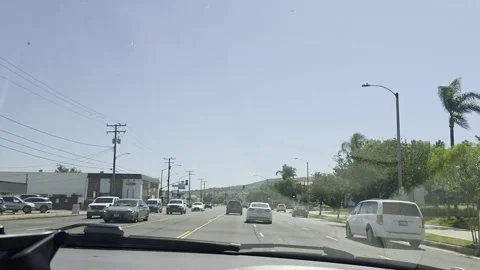 2 May 2026 Long Beach, California - Driving Interstate Freeway Mountain Street Stock Footage 345179289