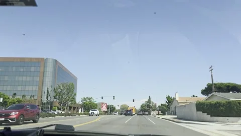 2 May 2026 Long Beach, California - Driving Interstate Freeway Mountain Street Stock Footage 345179426