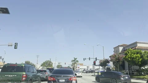 2 May 2026 Long Beach, California - Driving Interstate Freeway Mountain Street Stock Footage 345179464