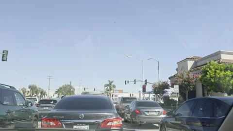 2 May 2026 Long Beach, California - Driving Interstate Freeway Mountain Street Stock Footage 345179468