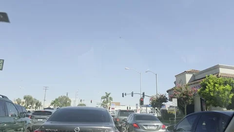 2 May 2026 Long Beach, California - Driving Interstate Freeway Mountain Street Stock Footage 345179475