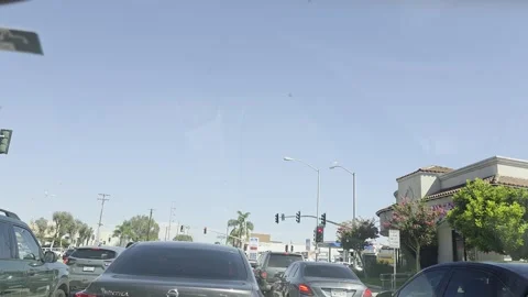 2 May 2026 Long Beach, California - Driving Interstate Freeway Mountain Street Stock Footage 345179493