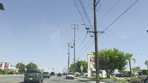 2 May 2026 Long Beach, California - Driving Interstate Freeway Mountain Street Stock Footage 345179503