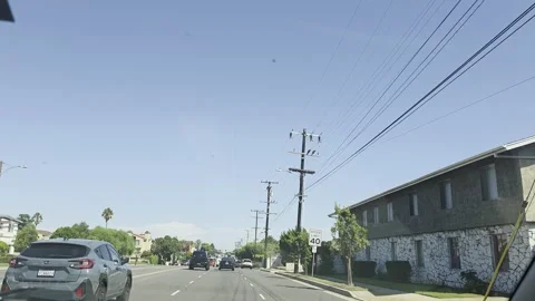2 May 2026 Long Beach, California - Driving Interstate Freeway Mountain Street Stock Footage 345179512