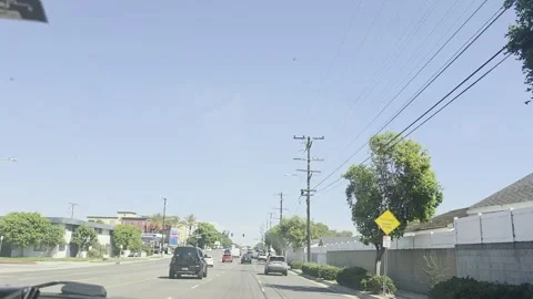 2 May 2026 Long Beach, California - Driving Interstate Freeway Mountain Street Stock Footage 345179513