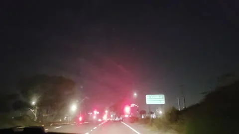 2 May 2026 Long Beach, California - Driving Interstate Freeway Mountain Street Stock Footage 345540293