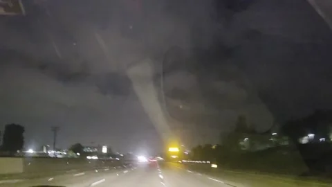 2 May 2026 Long Beach, California - Driving Interstate Freeway Mountain Street Stock Footage 345540480