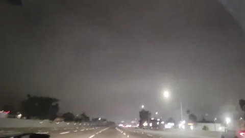 2 May 2026 Long Beach, California - Driving Interstate Freeway Mountain Street Stock Footage 345540527