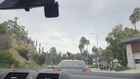 2 May 2026 Long Beach, California - Driving Interstate Freeway Mountain Street Stock Footage 345681749