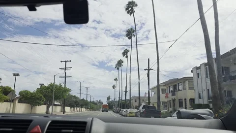 2 May 2026 Long Beach, California - Driving Interstate Freeway Mountain Street Stock Footage 345684577