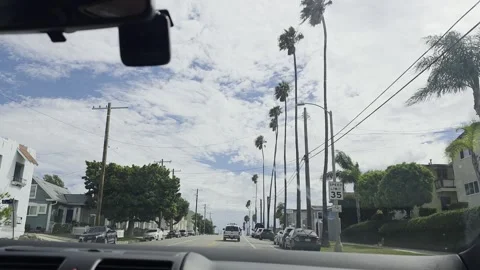 2 May 2026 Long Beach, California - Driving Interstate Freeway Mountain Street Stock Footage 345684588
