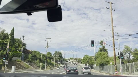 2 May 2026 Long Beach, California - Driving Interstate Freeway Mountain Street Stock Footage 345686101