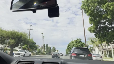 2 May 2026 Long Beach, California - Driving Interstate Freeway Mountain Street Stock Footage 345686114