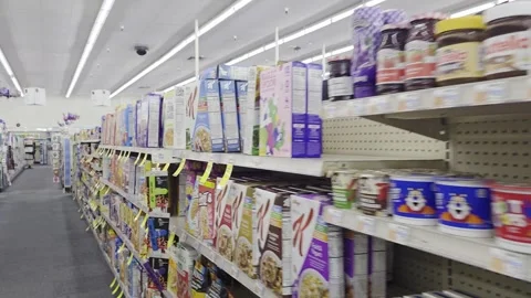 2 May 2026 Long Beach, California - Walking Inside of Grocery Store Food Stock Footage 345686167